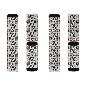 Spooky Sublimation Socks - Ribbed Tube Design - Dipaliz