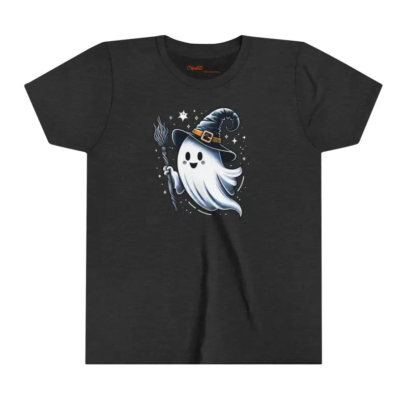 Spooky Halloween Ghost Youth Short Sleeve Tee for Kids - Dark Grey Heather / s Clothes