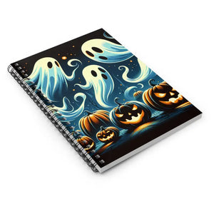 Ghosts & Pumpkins Ruled Line Notebook with Durable Printed Cover - Dipaliz - one Size - Notebooks Notepads