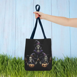 Scary Witches Aop Tote Bag Mystical Black Print Style - Dipaliz - 13’’ × / Navy - Bags