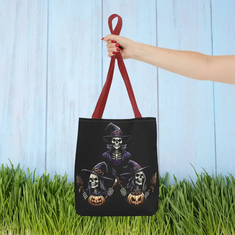 Unleash the Magic with our Scary Witches Aop Tote Bag - 13’’ × / Red Bags