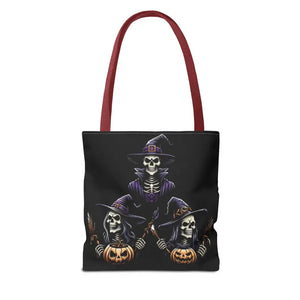 Scary Witches Aop Tote Bag Mystical Black Print Style - Dipaliz - Bags
