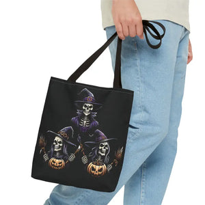 Scary Witches Aop Tote Bag Mystical Black Print Style - Dipaliz - Bags