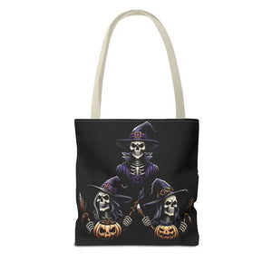 Scary Witches Aop Tote Bag Mystical Black Print Style - Dipaliz - Bags
