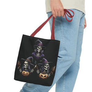 Scary Witches Aop Tote Bag Mystical Black Print Style - Dipaliz - Bags