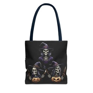 Scary Witches Aop Tote Bag Mystical Black Print Style - Dipaliz - Bags