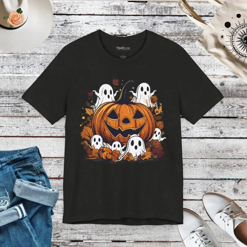 Spooky Vibes Unisex Jersey Short Sleeve Halloween Tee - Black Heather / s T-shirt