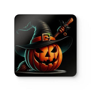 Spooky Jack Corkwood Coaster Set - Halloween Party Decor - Dipaliz - Cork / 3.75’’ × / Square - Coasters