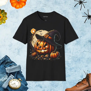 Scary Jack o Lantern Unisex Softstyle Halloween Tee - Dipaliz - Black / s - T-shirts