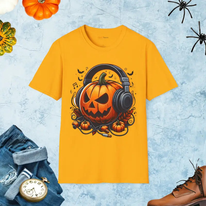 Spooky Jack o Lantern Unisex T-shirt - Trendy Halloween Vibes - Gold / s T-shirt