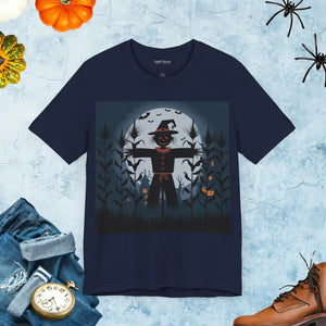 Spooky Scarecrow Unisex Jersey Short Sleeve Tee - Dipaliz - Navy / s - T-shirts