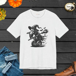 Scary Ghost Segway Jersey Short Sleeve Tee - Halloween Fun - Dipaliz - Ash / s - T-shirts