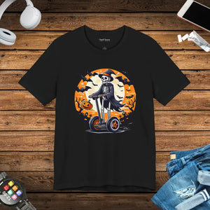 Spooky Skeleton Segway Tee - Hauntingly Cool Unisex Jersey - Dipaliz - Black / s - T-shirts