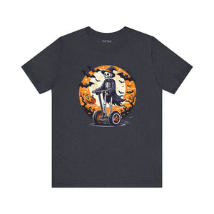 Spooky Skeleton Segway Tee - Hauntingly Cool Unisex Jersey - Dipaliz - Heather Navy / s - T-shirts