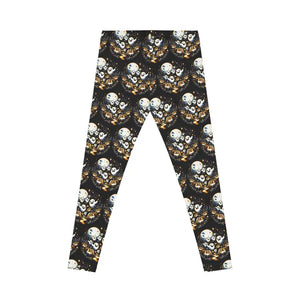 Halloween Ghosts Vibrant Pumpkins Leggings Seamless Comfort - Dipaliz