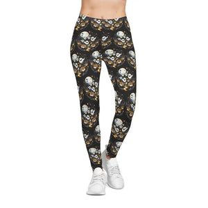 Halloween Ghosts Vibrant Pumpkins Leggings Seamless Comfort - Dipaliz - Xs / Seam Thread Color Automatically Matched