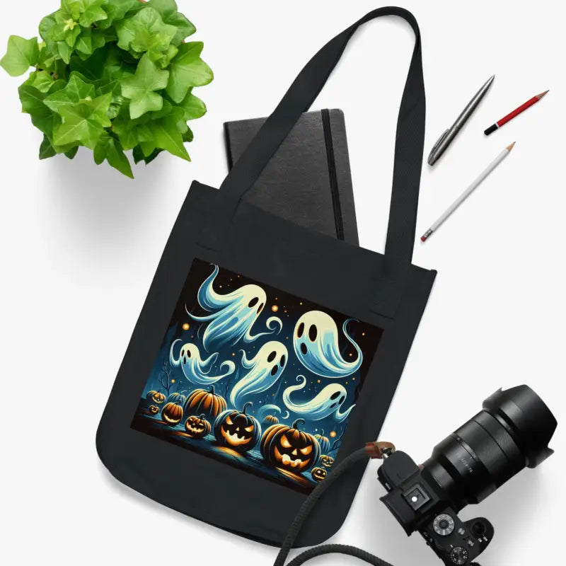 Dipaliz Canvas Tote: Eco-friendly Spooky Vibes - one Size / Black Bags