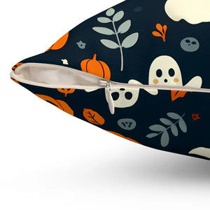 Jack o Lantern Spun Polyester Square Pillow - Halloween Decor - Dipaliz - Throw Pillows