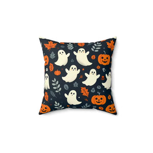 Jack o Lantern Spun Polyester Square Pillow - Halloween Decor - Dipaliz - Throw Pillows