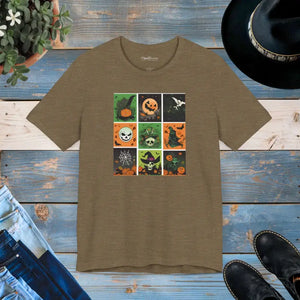 Jersey Short Sleeve Tee Halloween Panel Magic - Dipaliz - Heather Olive / s - T-shirts