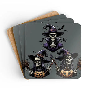 Corkwood Coaster Set - Three Spooky Witches High-gloss Mdf - Dipaliz - Cork / 3.75’’ × / Square - Coasters