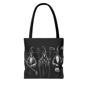 Witch Aop Tote Bag with Black Cotton Handles - Dipaliz - Bags