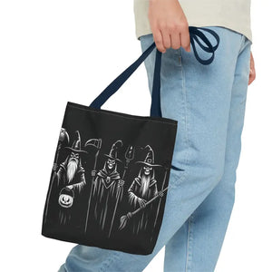 Witch Aop Tote Bag with Black Cotton Handles - Dipaliz - Bags