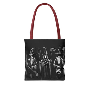 Witch Aop Tote Bag with Black Cotton Handles - Dipaliz - Bags