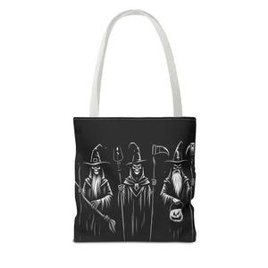 Witch Aop Tote Bag with Black Cotton Handles - Dipaliz - Bags