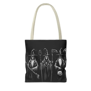 Witch Aop Tote Bag with Black Cotton Handles - Dipaliz - Bags