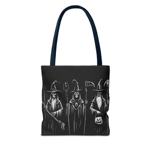 Witch Aop Tote Bag with Black Cotton Handles - Dipaliz - Bags