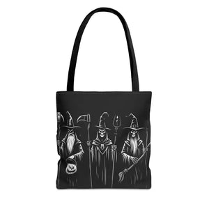 Witch Aop Tote Bag with Black Cotton Handles - Dipaliz - Bags