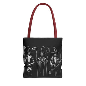 Witch Aop Tote Bag with Black Cotton Handles - Dipaliz - Bags