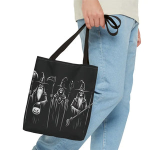 Witch Aop Tote Bag with Black Cotton Handles - Dipaliz - Bags