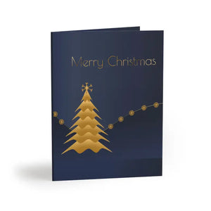 Christmas Tree Greeting Cards - Festive Holiday Joy - Dipaliz - 8 Pcs / Matte / 4.25” x 5.5” - & Note