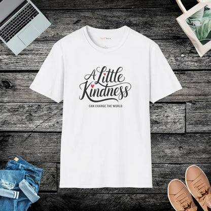 Rock Kindness with our Unisex Softstyle Tee – Spread Good Vibes - White / s T-shirt