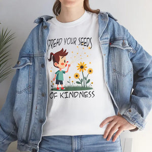 T-shirt - Heavy Cotton Tee - Spread Kindness All-day Comfort - Dipaliz
