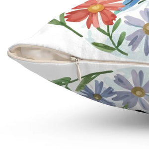 Spun Polyester Square Pillow Spring Bees Blooms Decor Dipaliz - Throw Pillows