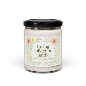 Spring Collection Scented Soy Wax Candle Reusable Glass Vessel Dipaliz - Unscented / 9oz - Candles