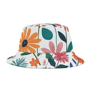 Polyester Bucket Hat Spring Flowers Vintage Fisherman Style Dipaliz - Hats