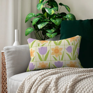 Floral Lumbar Pillow – Spring Decor 12x20 - Dipaliz - Pillows