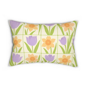 Floral Lumbar Pillow – Spring Decor 12x20 - Dipaliz - Pillows