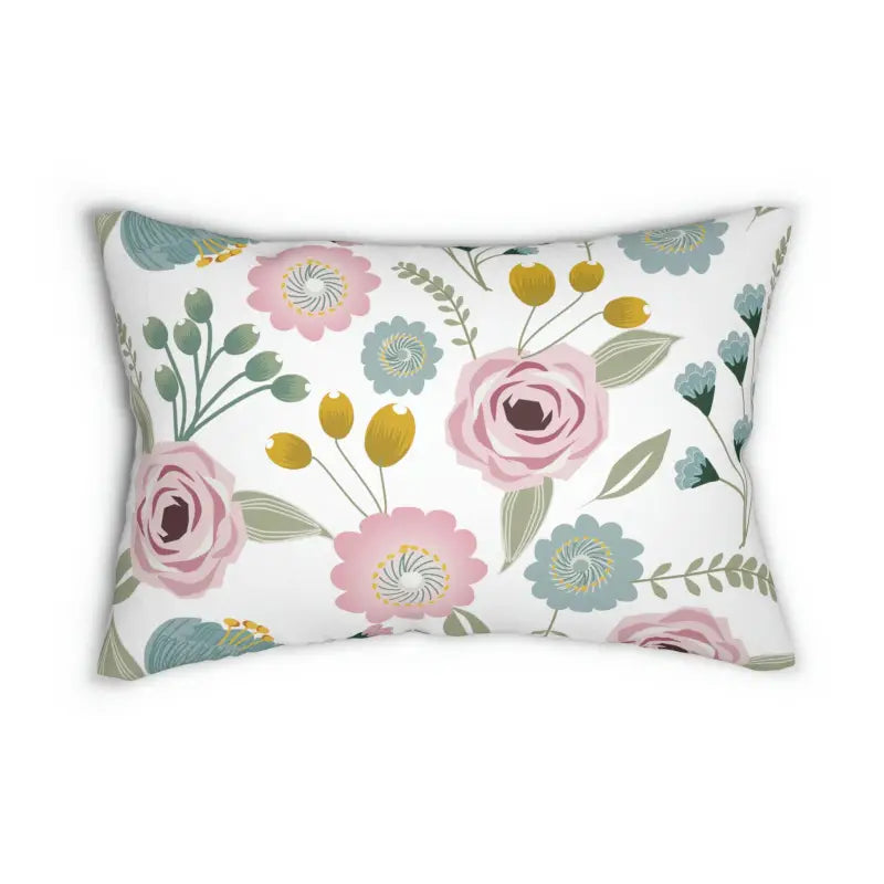 Elevate your Space with the Spring Floral Spun Polyester Pillow - 20’’ × 14’’ Home Decor