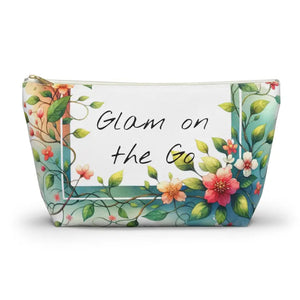 Spring Flowers Accessory Pouch - Stylish Travel Essential - Dipaliz - Large / White Zipper - Cosmetic & Toiletry Bags