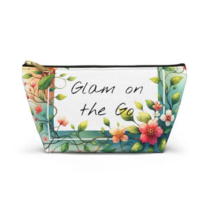 Spring Flowers Accessory Pouch - Stylish Travel Essential - Dipaliz - Small / Black Zipper - Cosmetic & Toiletry Bags
