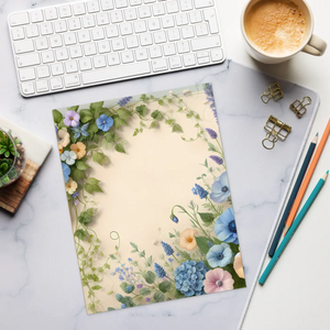 Floral Flowers Border Notepad - Magnetic Backing - Dipaliz - Notepads