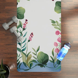 Vibrant Spring Flowers Rubber Yoga Mat - Enchanted Design - Dipaliz - 24” x 70” - & Pilates Mats
