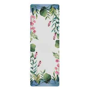 Vibrant Spring Flowers Rubber Yoga Mat - Enchanted Design - Dipaliz - 24” x 70” - & Pilates Mats