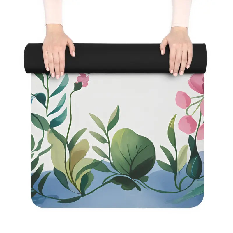 Vibrant Spring Flowers Rubber Yoga Mat for Ultimate Balance - 24” x 70” Home Decor