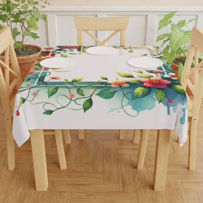 Transform your Table with Spring Flowers Square Tablecloth - one Size / White Home Decor